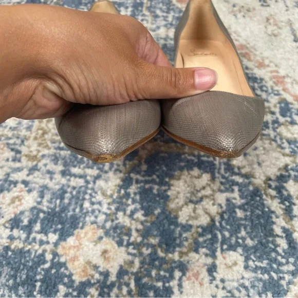 Christian Louboutin Pumps Gray Canvas Pointed Toe Classic Size Women’s Size 40 - Picture 5 of 11
